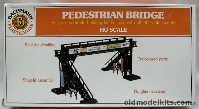 Bachmann HO Pedestrian Bridge - HO Scale Accessory Kit, 45172 plastic model kit